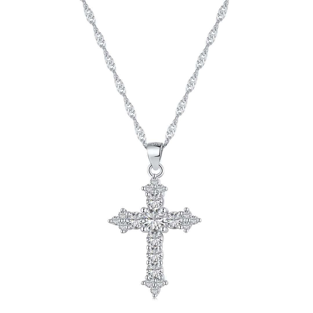 [Vivid Aurora]Delicate Cross Shape Necklace