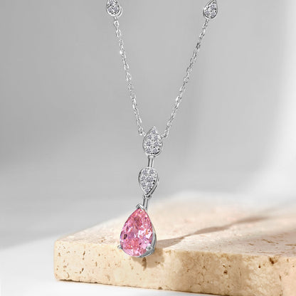 [Vivid Aurora]Dazzling Pear Cut Necklace