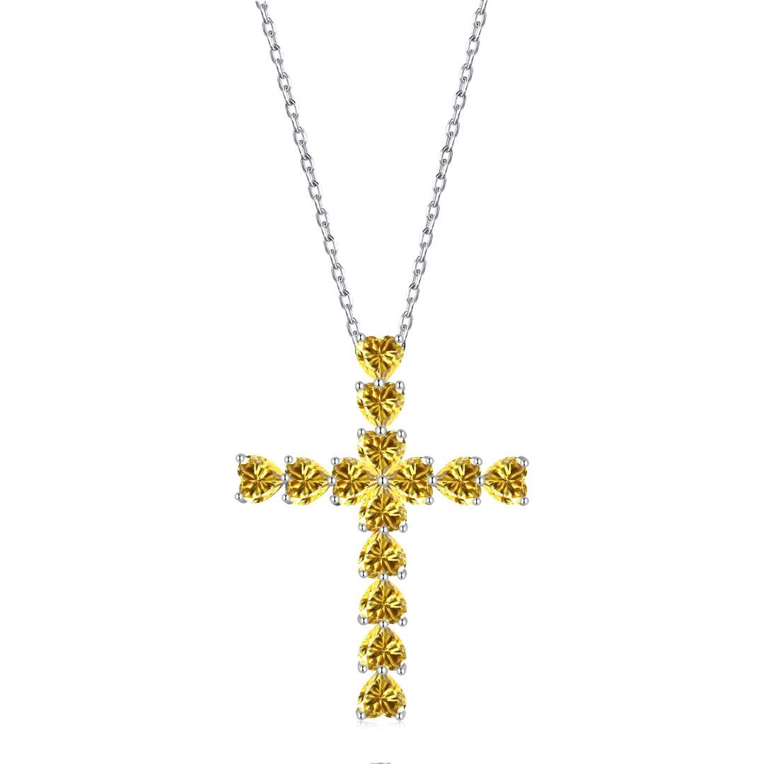 [Vivid Aurora]Radiant Cross Shape Necklace