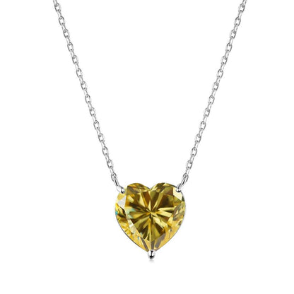 [Vivid Aurora]6.0 carat Radiant Heart Shape Necklace