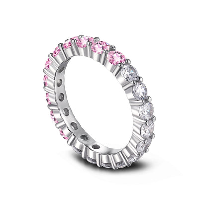 [Vivid Aurora]Sparkling Round Cut Tennis Ring