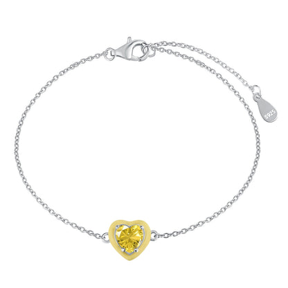 [Vivid Aurora]Sparkling Romantic Heart Shape Lover Bracelet