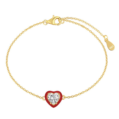 [Vivid Aurora]Sparkling Romantic Heart Shape Lover Bracelet