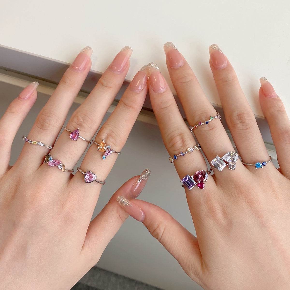 [Vivid Aurora]Radiant Colorful Round Cut Daily Ring