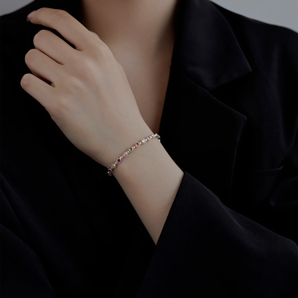 [Vivid Aurora]Sparkling Exquisite Round Cut Party Bracelet