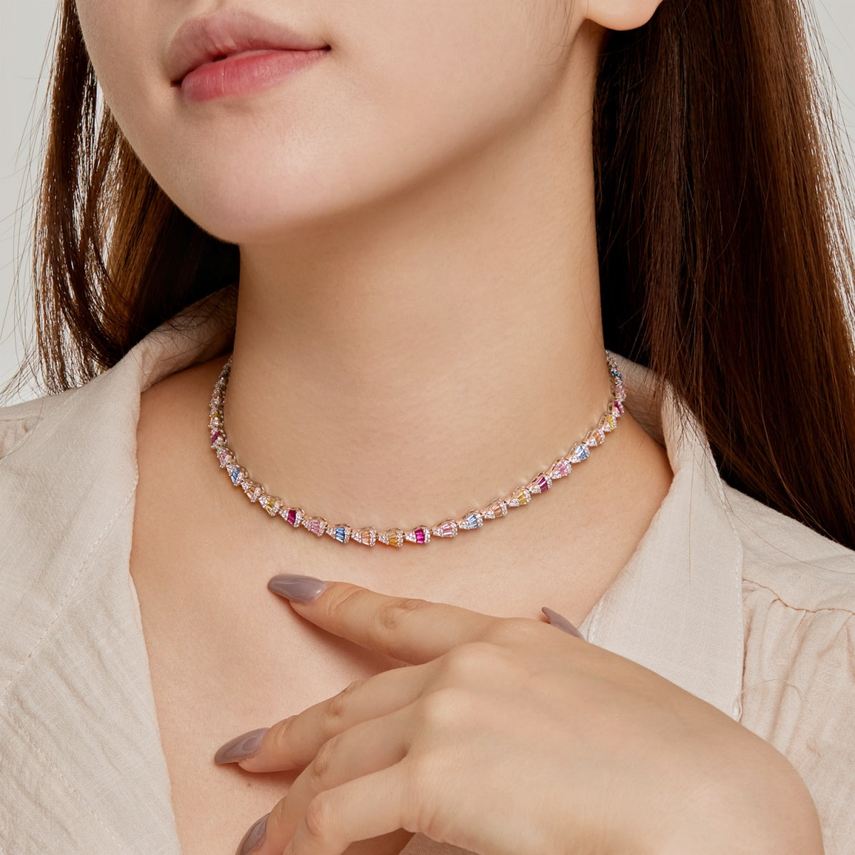 [Vivid Aurora]Radiant Colorful Rainbow Necklace