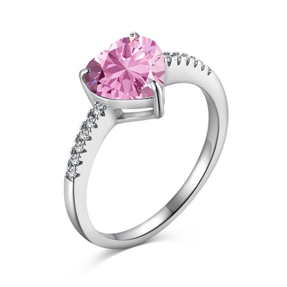 [Vivid Aurora]2.0 Carat Dazzling Lustrous Heart Cut Lover Ring