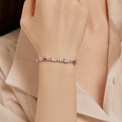 [Vivid Aurora]Ornate Colorful Butterfly Shape Round Cut Daily Bracelet